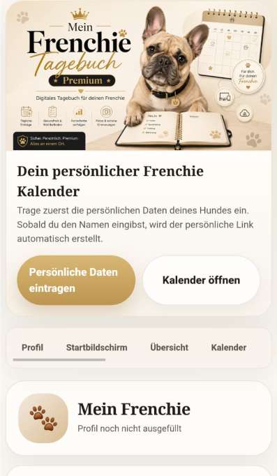 Vorschau des digitalen Frenchie Tagebuchs